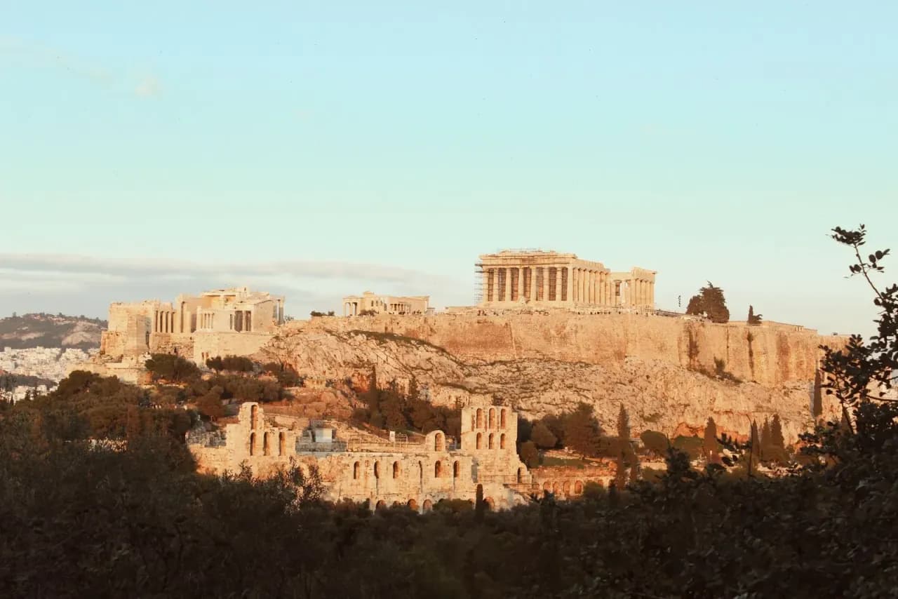 Vue panoramique d'Athènes et de l'Acropole